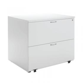 VOW Jemini 2 Drawer Desk Side Filing Cabinet 850x630x770mm White KF78665 KF78665