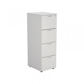 VOW Jemini 4 Drawer Filing Cabinet 464x600x1365mm White KF78667 KF78667