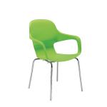Arista Cafe Bistro Chair with Chrome Base Green KF78672 KF78672