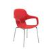 Arista Cafe Bistro Chair with Chrome Base Red KF78674
