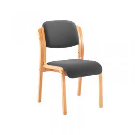 VOW Jemini Wood Frame Side Chair 640x640x845mm Charcoal KF78680 KF78680