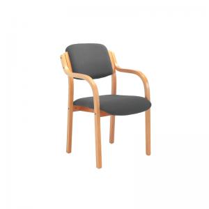 VOW Jemini Wood Frame Arm Chair 700x700x850mm Charcoal KF78681 KF78681