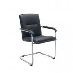 VOW Titan Stratus Tuscany Medium Back Visitor Chair Leather Look BlackChrome KF78702 KF78702