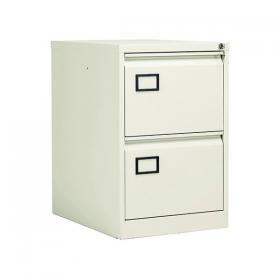 Jemini 2 Drawer Filing Cabinet Lockable 470x622x711mm White KF78706 KF78706