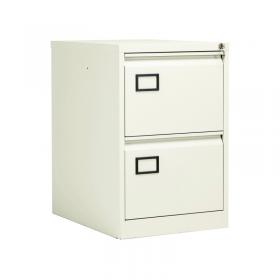 Jemini 2 Drawer Filing Cabinet Lockable 470x622x711mm White KF78706 KF78706