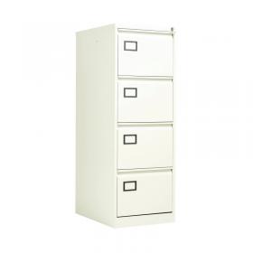 Jemini 4 Drawer Filing Cabinet Lockable 470x622x1321mm White KF78708 KF78708