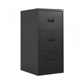 Talos 3 Drawer Filing Cabinet 465x620x1000mm Black KF78766 KF78766