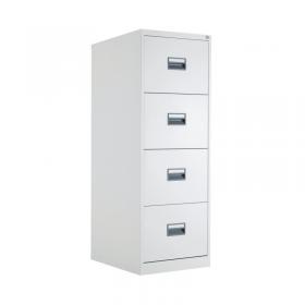 Talos 4 Drawer Filing Cabinet 465x620x1300mm White KF78773 KF78773