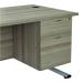 Jemini Grey Oak 2 Drawer Fixed Pedestal (Dimensions: W400 x D600 x H730mm) KF78939