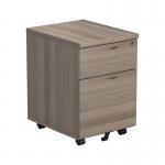 Jemini 2 Drawer Mobile Pedestal 404x500x595mm Grey Oak KF78943 KF78943