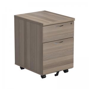 VOW Jemini 2 Drawer Mobile Pedestal 404x500x595mm Grey Oak KF78943