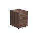 Jemini 3 Drawer Mobile Pedestal 400x500x595mm Walnut KF78944 KF78944