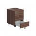 Jemini 3 Drawer Mobile Pedestal 400x500x595mm Walnut KF78944 KF78944