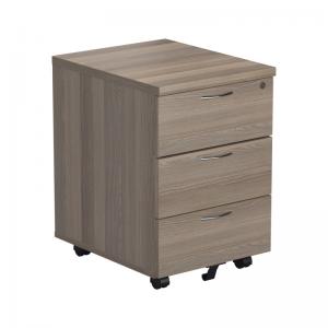 VOW Jemini 3 Drawer Mobile Pedestal 400x500x595mm Grey Oak KF78945