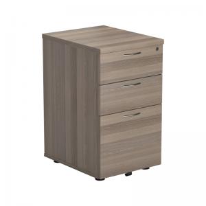 VOW Jemini 3 Drawer Tall Mobile Pedestal 404x500x690mm Grey Oak