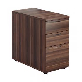 Jemini 3 Drawer Desk High Pedestal 404x800x730mm Walnut KF78950 KF78950