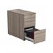 Jemini 3 Drawer Desk High Pedestal 404x800x730mm Grey Oak KF78951 KF78951