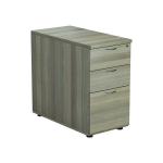 Jemini 3 Drawer Desk High Pedestal 404x800x730mm Grey Oak KF78951 KF78951