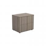 Jemini 2 Drawer Desk Side Filing Cabinet 800x600x730mm Grey Oak KF78953 KF78953