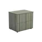 Jemini 2 Drawer Desk Side Filing Cabinet 850x630x770mm Grey Oak KF78953 KF78953