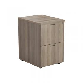 VOW Jemini 2 Drawer Filing Cabinet 464x600x710mm Grey Oak KF78957 KF78957