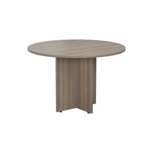 VOW Jemini Round Meeting Table 1100x1100x730mm Grey Oak KF78959