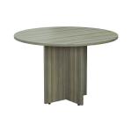 Jemini Round Meeting Table 1100x1100x730mm Grey Oak KF78959 KF78959