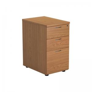 VOW Jemini 3 Drawer Desk High Pedestal 404x600x730mm Nova Oak KF79858