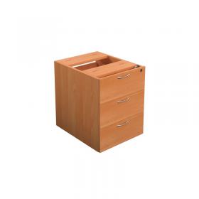 Jemini 3 Drawer Fixed Pedestal 400x500x495mm Beech KF79866 KF79866