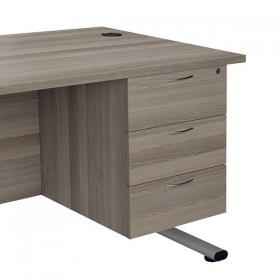 FF Jemini Grey Oak 3 Drawer Fixed Pedestal TESHP3GO KF79868