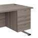 Jemini 3 Drawer Fixed Pedestal 400x500x495mm Grey Oak KF79868 KF79868