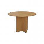 Jemini Round Meeting Table 1100x1100x730mm Nova Oak KF79884 KF79884