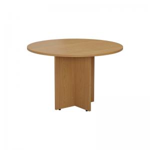 VOW Jemini Round Meeting Table 1100x1100x730mm Nova Oak KF79884