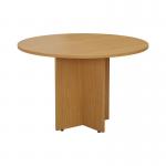 Jemini Round Meeting Table 1100x1100x730mm Nova Oak KF79884 KF79884