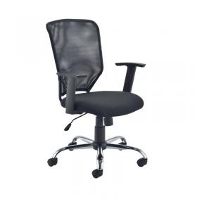 VOW Jemini Low Back Operator Mesh Back Chair 600x600x940-1030mm Black KF79885 KF79885