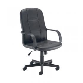 VOW Jemini Jack 2 Executive Swivel Chair with Fixed Arms 620x600x1020-1135mm Polyurethane Black KF79887 KF79887