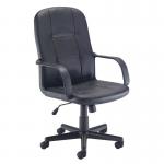 Jemini Jack 2 Executive Swivel Chair with Fixed Arms 620x600x1020-1135mm Polyurethane Black KF79887 KF79887