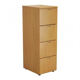 First 4 Drawer Filing Cabinet 464x600x1365mm Nova Oak KF79918 KF79918