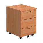 VOW First 3 Drawer Mobile Pedestal 400x500x595mm Beech KF79991 KF79991