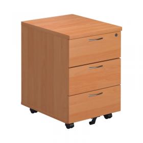 VOW First 3 Drawer Mobile Pedestal 400x500x595mm Beech KF79991 KF79991