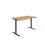 Astin Economy Single Motor SitStand Desk 1400x800x705-1220mm Norweigian BeechBlack KF800006 KF800006