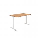 Astin Economy Single Motor SitStand Desk 1400x800x705-1220mm Norweigian BeechWhite KF800014 KF800014