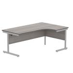Astin Radial Right Hand Single Upright Desk 1800x1200x730mm Grey Oak/Silver KF800031 KF800031