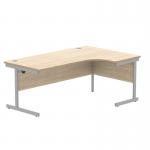 Astin Radial Right Hand Single Upright Desk 1800x1200x730mm Oak/Silver KF800032 KF800032