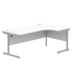 Astin Radial Right Hand Single Upright Desk 1800x1200x730mm White/Silver KF800033 KF800033
