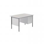 Serrion Rectangular 2 Drawer Pedestal 4 Leg Desk 1200x750x730mm White KF800037 KF800037