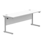 Astin Rectangular Single Upright Cantilever Desk 1800x600x730mm White/Silver KF800038 KF800038