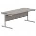 Astin Rectangular Single Upright Cantilever Desk 1800x800x730mm Grey OakSilver KF800040 KF800040