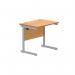 Astin Rectangular Single Upright Cantilever Desk 800x600x730mm Beech/Silver KF800044 KF800044