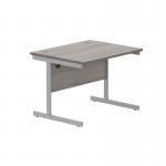 Astin Rectangular Single Upright Cantilever Desk 800x800x730mm Grey OakSilver KF800049 KF800049